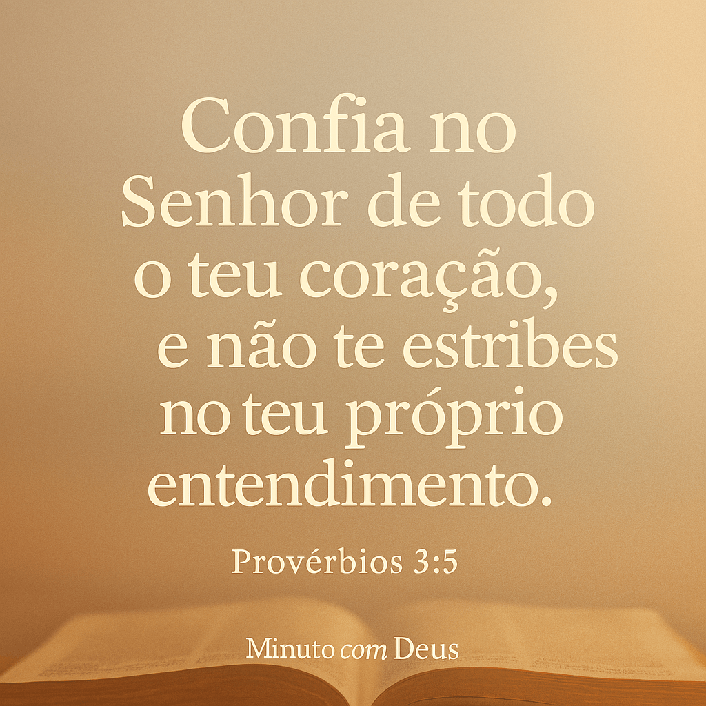 Minuto com Deus: A Benção de Provérbios 3:5 – Confie de Todo o Coração em Deus